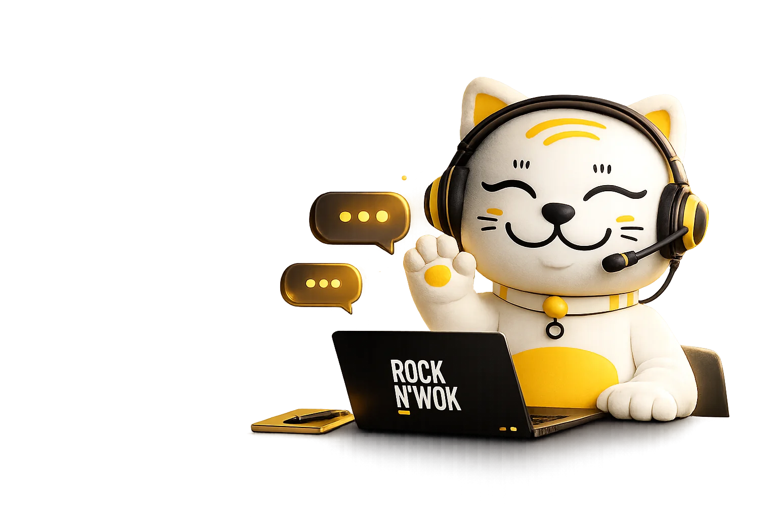 Maneki contestando el teléfono